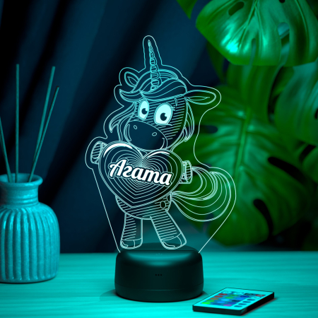 3D светильник  Светильник "Единорог с именем Агата"