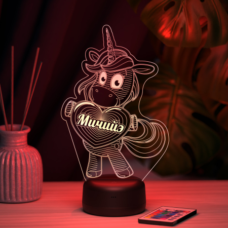 3D светильник  Светильник "Единорог с именем Мичийэ"