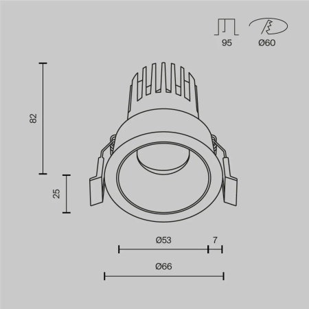 Встраиваемый светильник Technical DL115-10W-2.7K-B