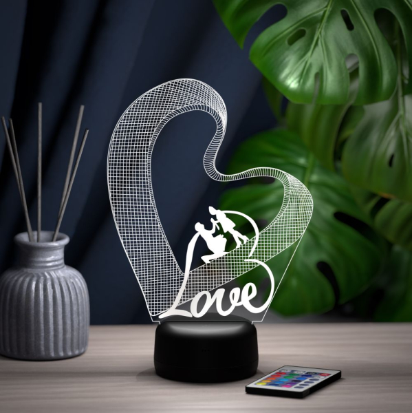 3D светильник  Светильник "Пара - Love"