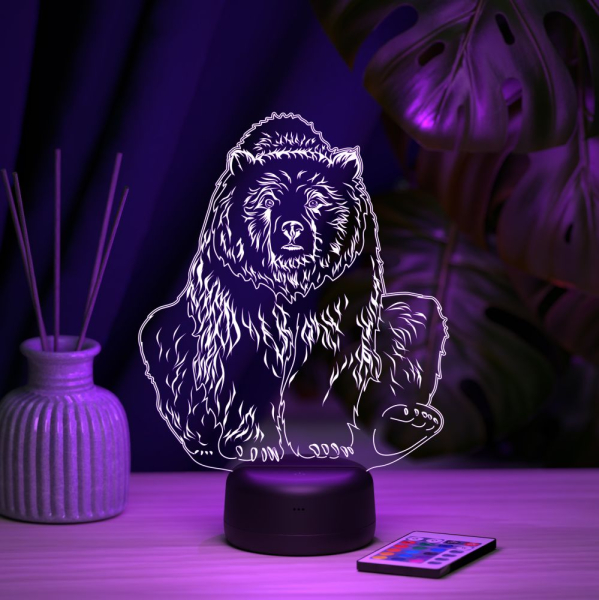 3D светильник  Светильник "Бурый медведь"