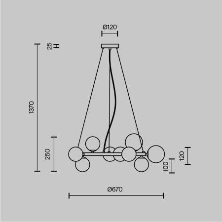 Подвесной светильник Maytoni MOD545PL-11BS