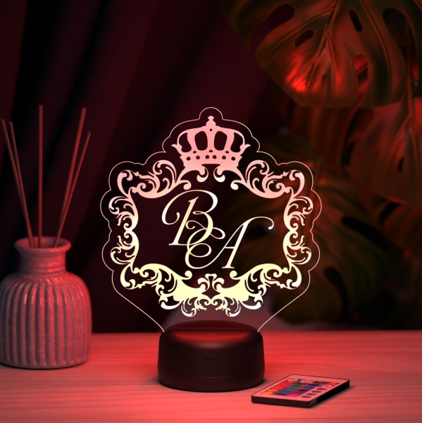 3D светильник  Светильник "Вензель с инициалами"