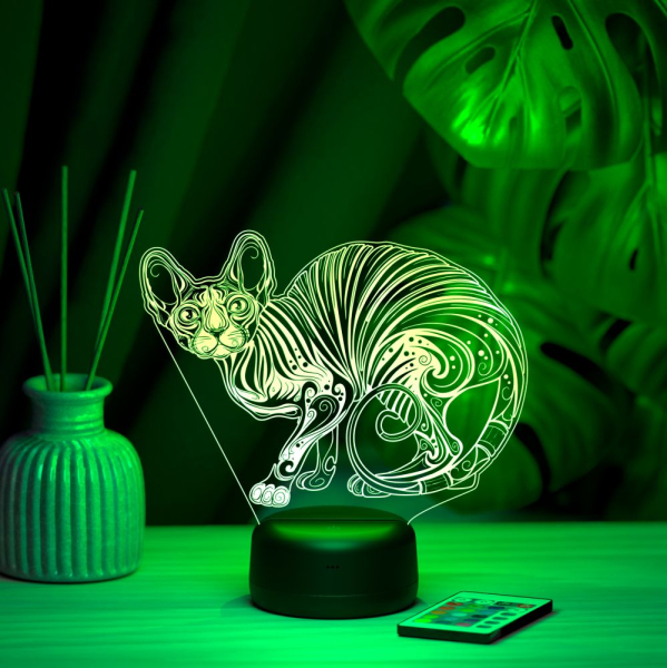 3D светильник  Светильник "Кошка Сфинкс"