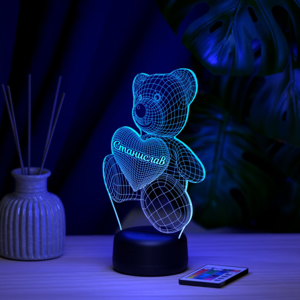 3D светильник  Светильник "Мишка с именем Станислав"