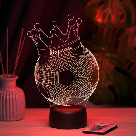 3D светильник  Светильник "Мяч с короной с именем Варлам"