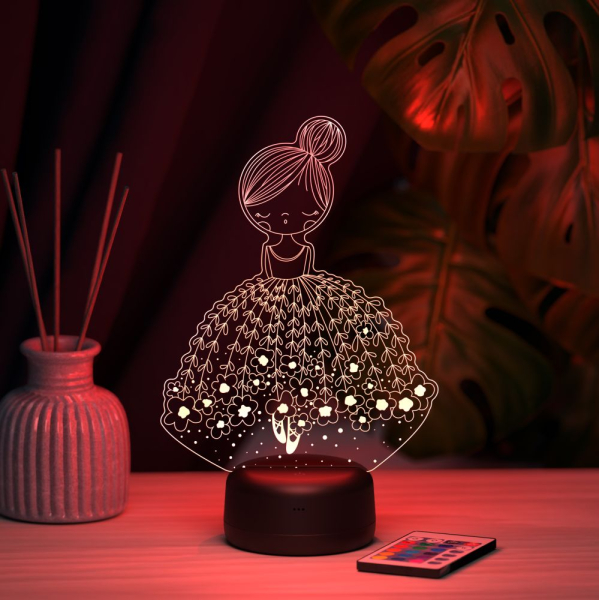3D светильник  Светильник "Девочка в цветочном платье (балерина)"