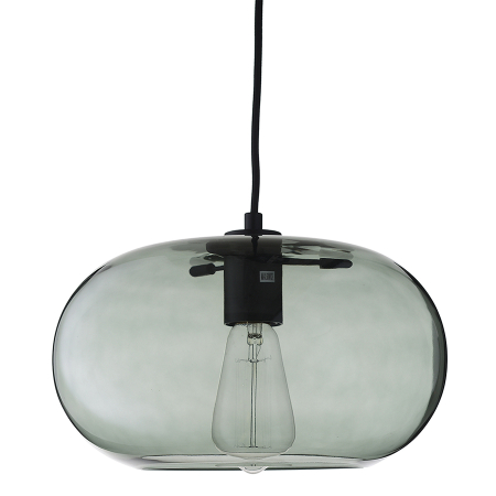 Лампа подвесная kobe, зеленое дымчатое стекло, черный цоколь