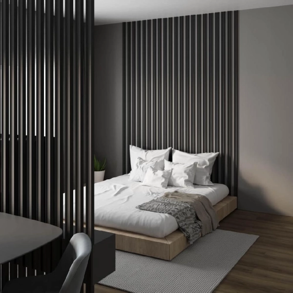 Интерьерная Рейка МДФ STELLA Планкен Рекесс De Luxe Black Lead 19*50*2700 (уп.4 шт.)