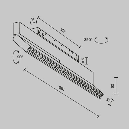 Трековый светильник Technical TR242-2-12W4K-B
