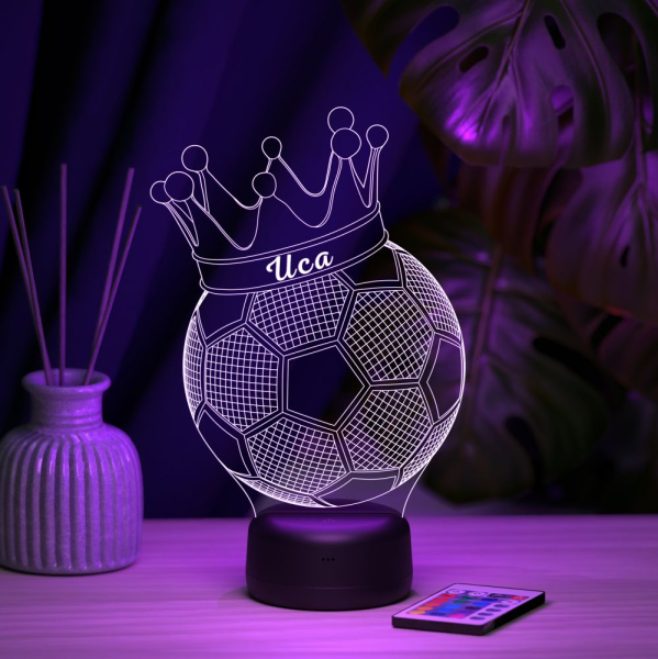 3D светильник  Светильник "Мяч с короной с именем Иса"