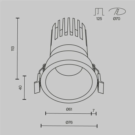 Встраиваемый светильник Technical DL118-15W-4K-W