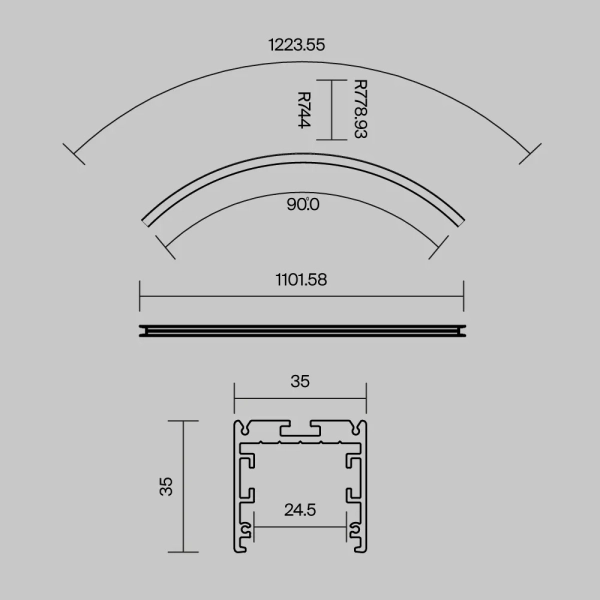 Комплектующие к светодиодной ленте Led Strip ALM-3535R-B-EX-90°-1.5M