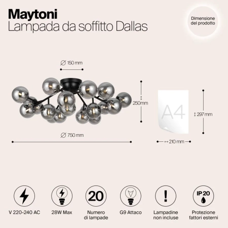Потолочный светильник Maytoni MOD545CL-20B