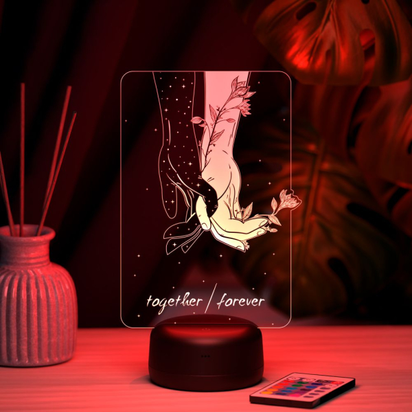 3D светильник  Светильник "Сплетение рук (Вместе навсегда)"