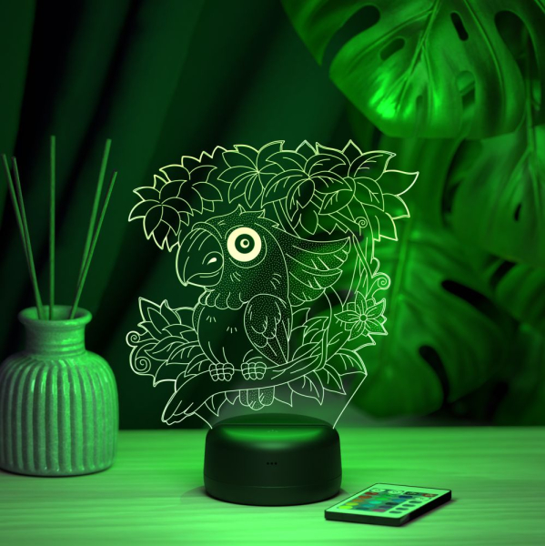 3D светильник  Светильник "Попугай на веточке"