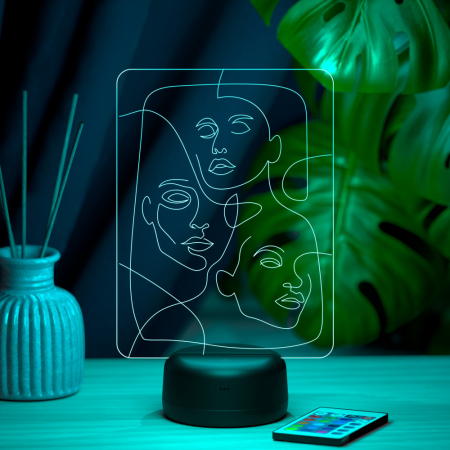 3D светильник  Светильник "Лица"