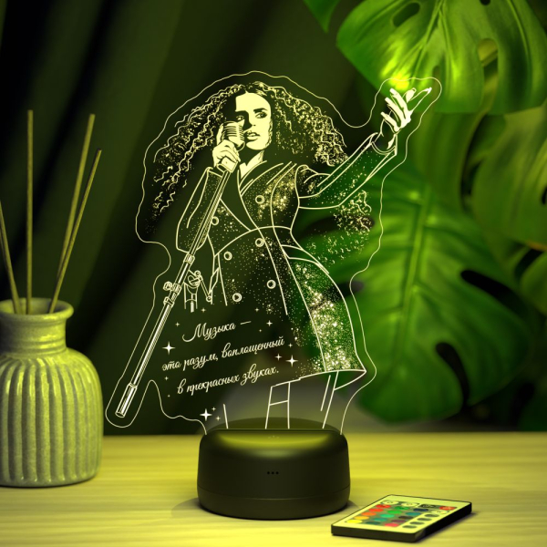 3D светильник  Светильник "Девушка с микрофоном (певица)"