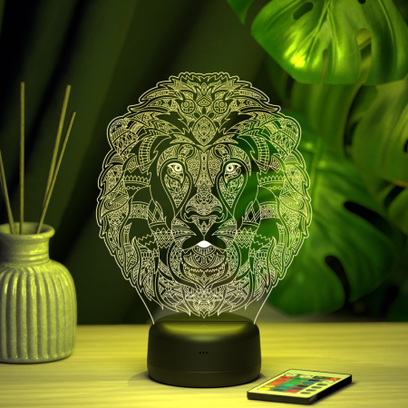 3D светильник  Светильник "Лев с узорами"
