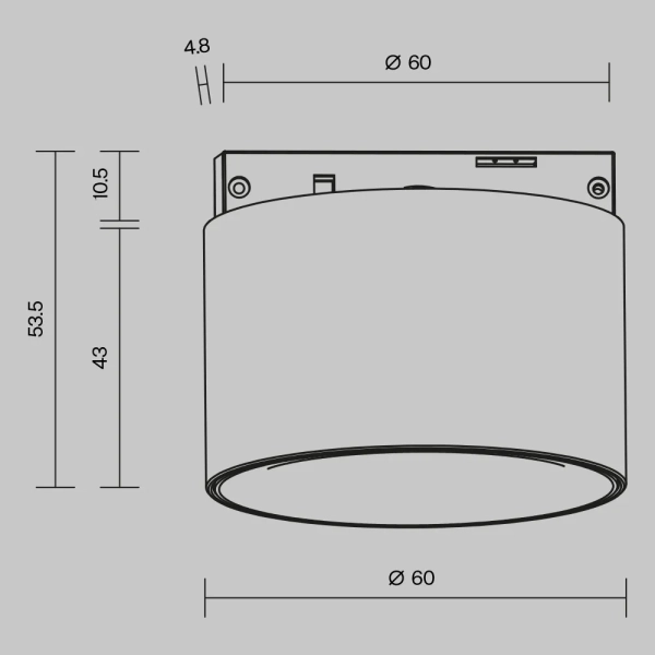 Трековый светильник Technical TR188-1-5W4K-M-BW
