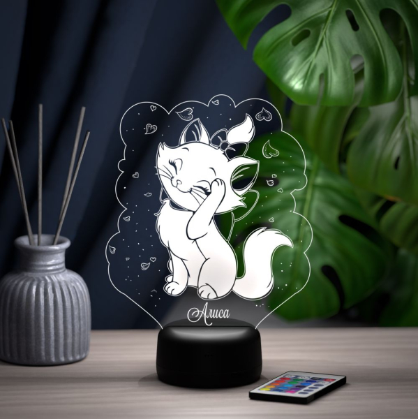 3D светильник  Светильник "Кошечка с именем Алиса"
