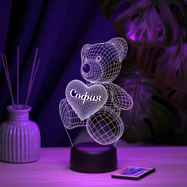 3D светильник  Светильник "Мишка с именем София"