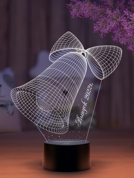 3D светильник  Светильник "Колокольчик подарок для учителя"