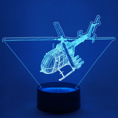 3D светильник  Вертолёт