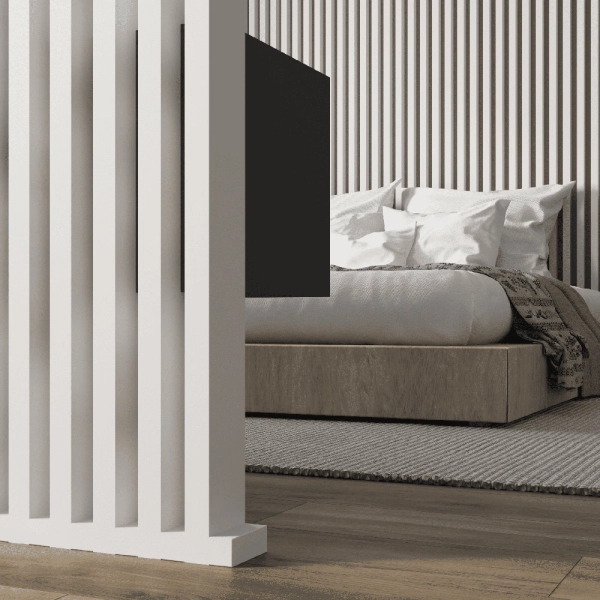 2К Интерьерная рейка МДФ Stella Ривьера Standard Белый 40*30*2700 (уп.4 шт.)