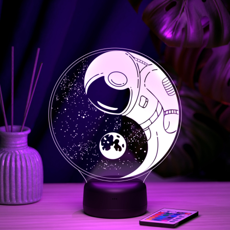 3D светильник  Светильник "Космонавт в космосе #2"
