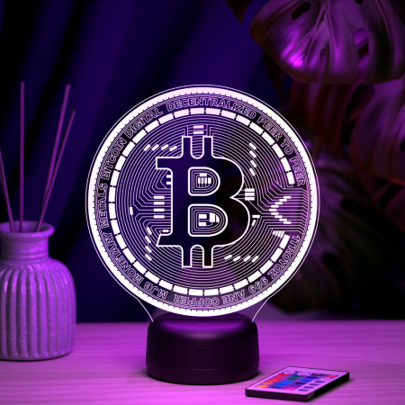 3D светильник  Светильник "Биткоин (Bitcoin)"