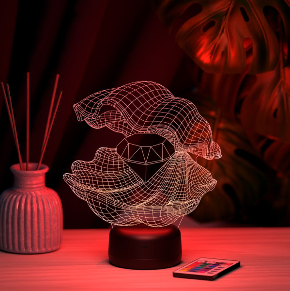 3D светильник  Светильник "Ракушка с алмазом"