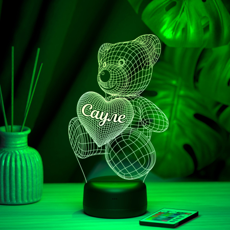 3D светильник  Светильник "Мишка с именем Сауле"