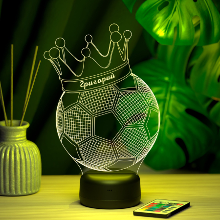 3D светильник  Светильник "Мяч с короной с именем Григорий"