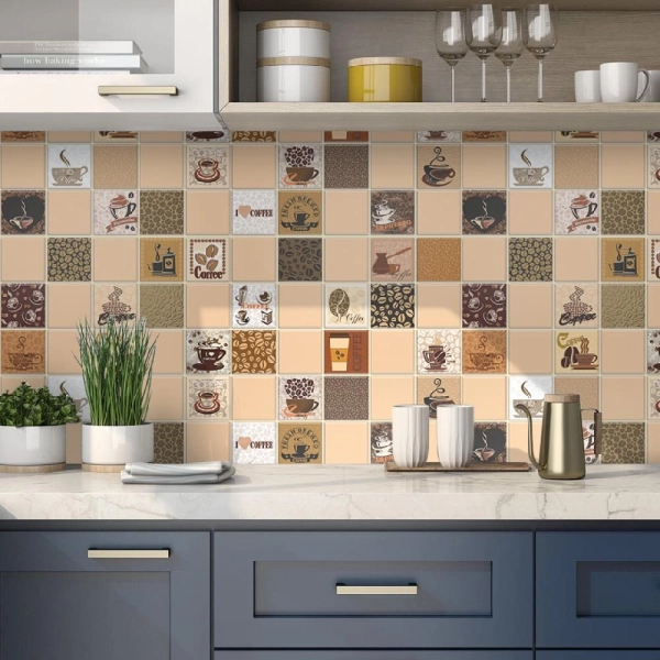 Панель ПВХ 0,4 мозаика Кофе с молоком бежевый