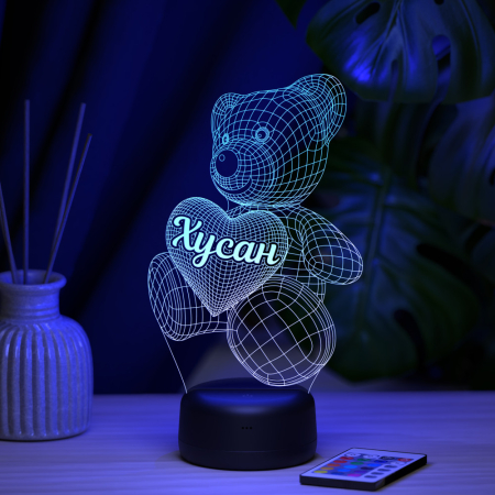 3D светильник  Светильник "Мишка с именем Хусан"
