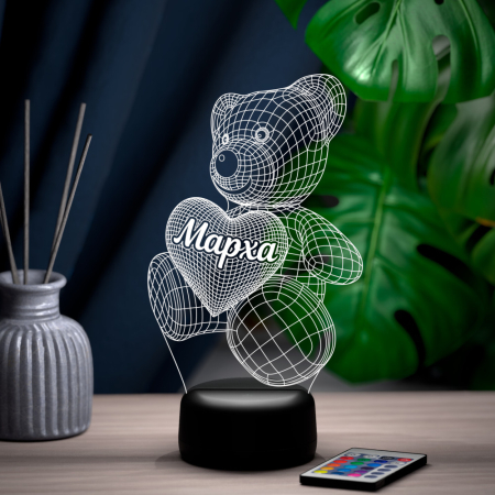 3D светильник  Светильник "Мишка с именем Марха"