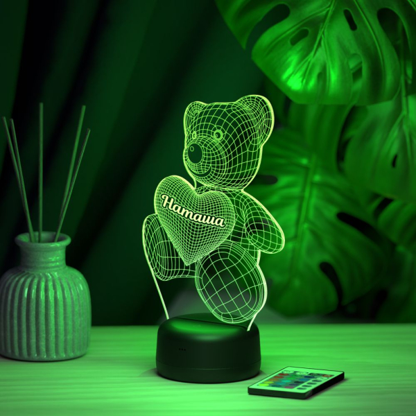 3D светильник  Светильник "Мишка с именем Наташа"