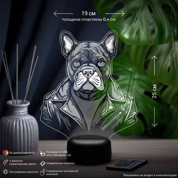 3D светильник  Светильник "Пес в куртке"