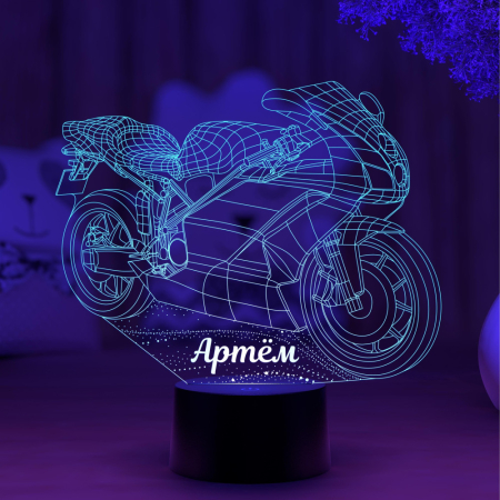 3D светильник  Светильник "Мотобайк с именем Артм"