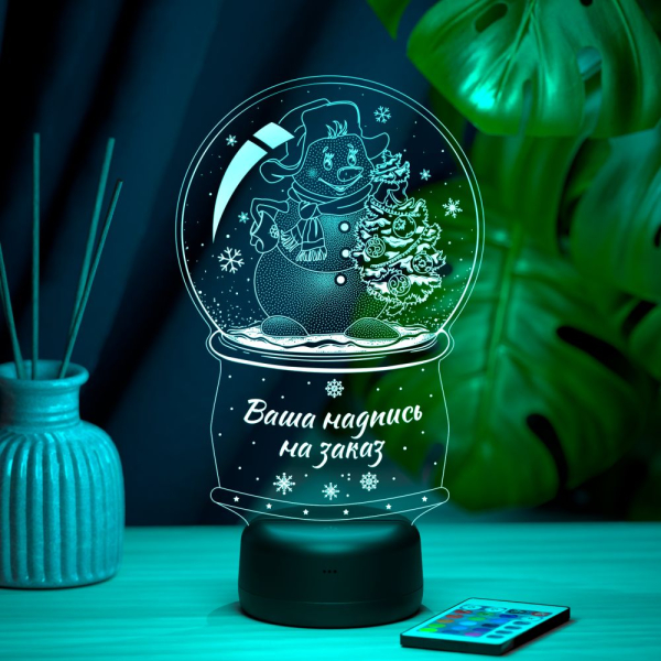 3D светильник  Светильник "Снеговик в шаре"