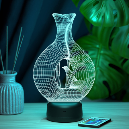 3D светильник  Светильник "Ваза с птичкой"
