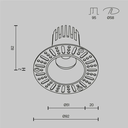 Встраиваемый светильник Technical DL119-10W-4K-TRS-B
