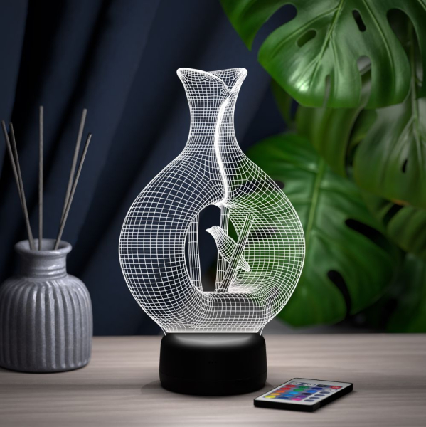 3D светильник  Светильник "Ваза с птичкой"