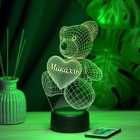 3D светильник  Светильник "Мишка с именем Микаэль"