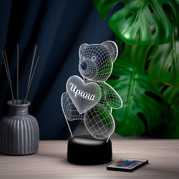 3D светильник  Светильник "Мишка с именем Ирина"