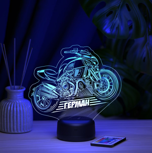 3D светильник  Светильник "Байк с именем Герман"
