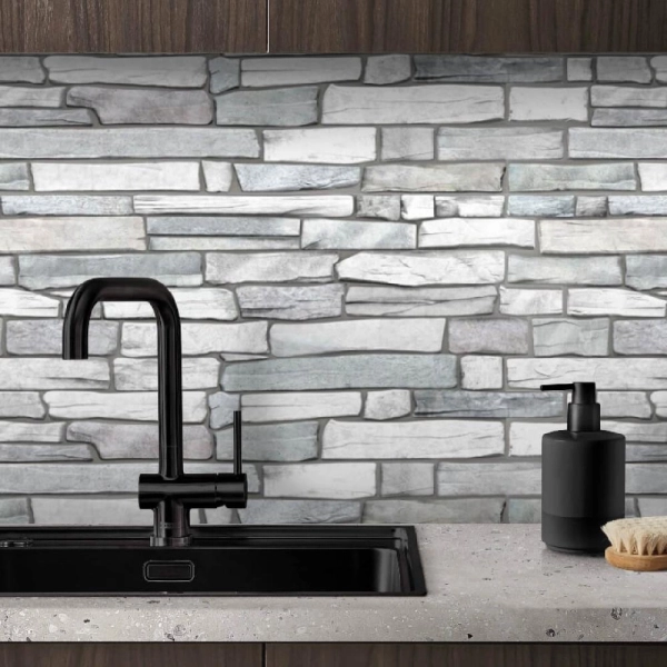 Панель ПВХ 0,3 мозаика Сланец серый