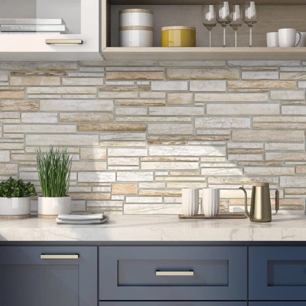 Панель ПВХ 0,3 мозаика Пластушка бежевая