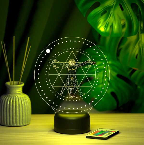 3D светильник  Светильник "Витрувианский человек (Леонардо да Винчи)"